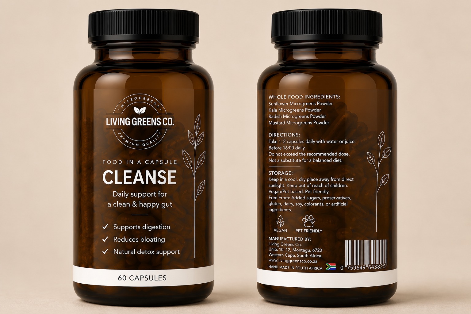 Living Greens Co. CLEANSE, 60 Capsules